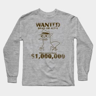 Perry the Platypus - Wanted Long Sleeve T-Shirt